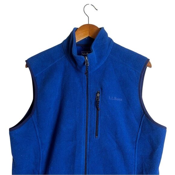 L.L. Bean mens blue fleece full zip vest. Size large tall - Picture 2 of 5